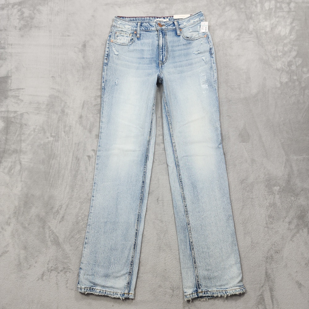 NEW Maurices Jeans Womens 8 Blue Super High Rise Relaxed Straight Stretch Denim